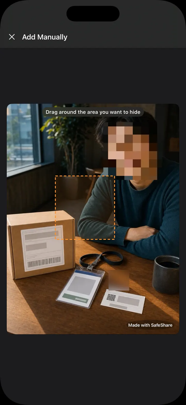 Adding a manual tracked mask to a video in SafeShare
